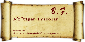 Böttger Fridolin névjegykártya